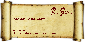 Reder Zsanett névjegykártya